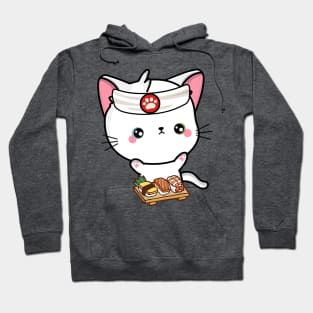 Sushi Chef Cute Angora Cat Hoodie